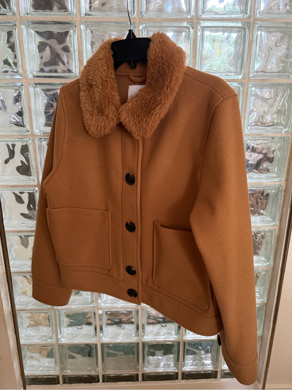 Sam Edelman Faux Fur Collar Cropped Jacket